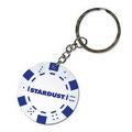 White Poker Chip Keychain